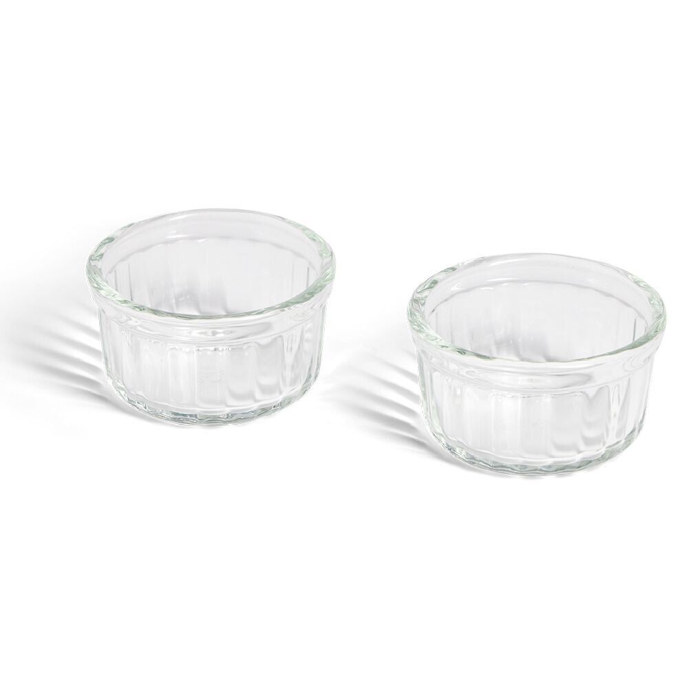 Lot de 2 ramequins en verre transparent Ø8,5xH4,5cm