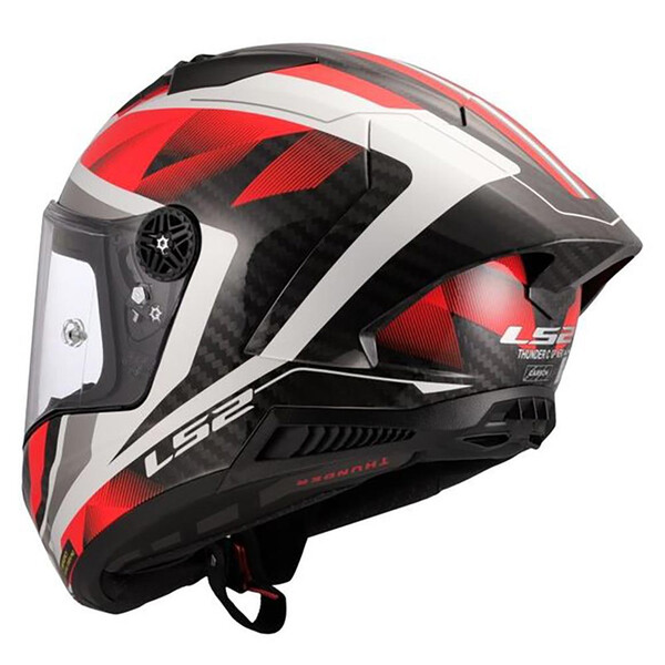 LS2 - Casque FF805 Thunder GP Aero Raute Blanc / Rouge / Carbone / Brillant