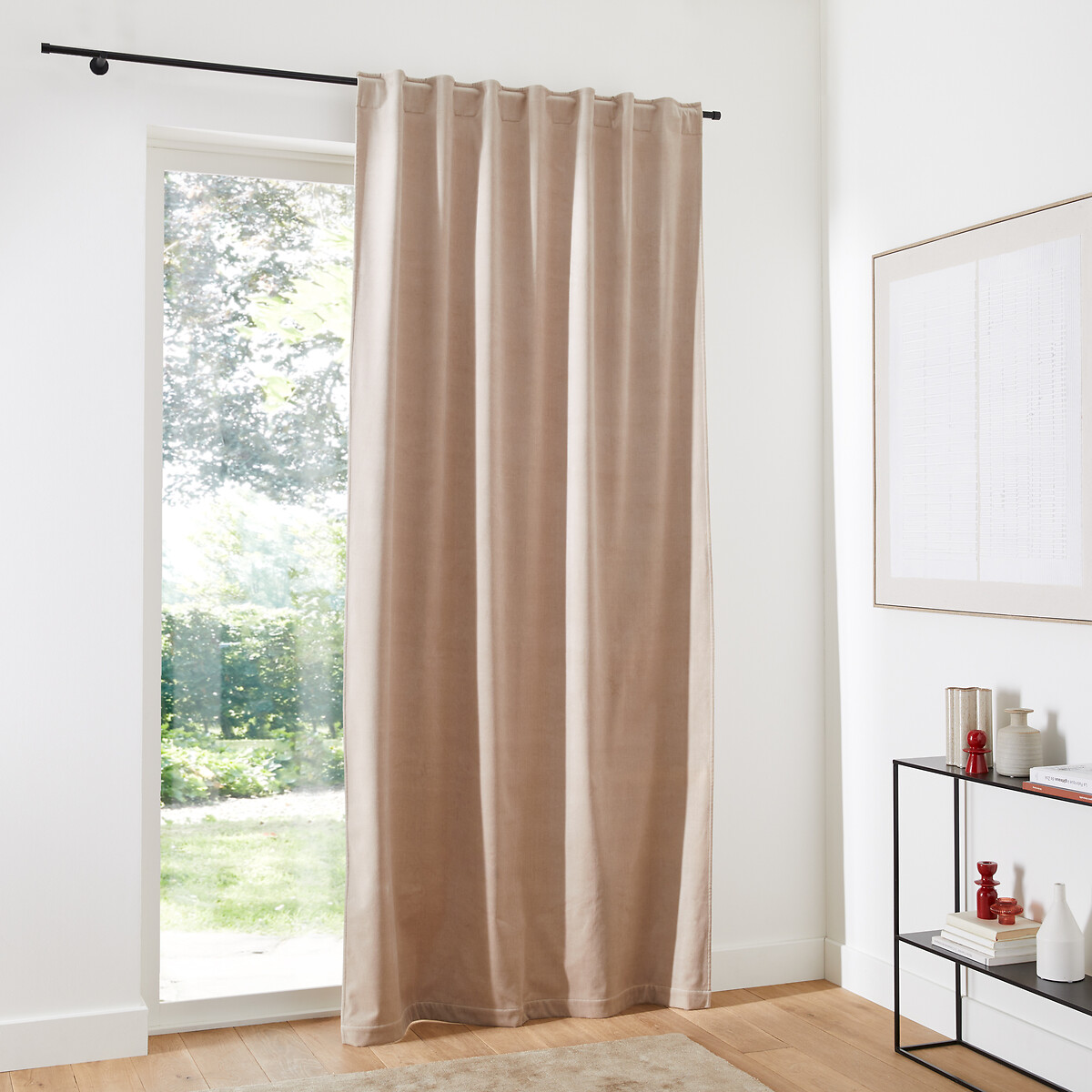 LA REDOUTE INTERIEURS<br>Cortina térmica em veludo com laços ocultos, Veludo