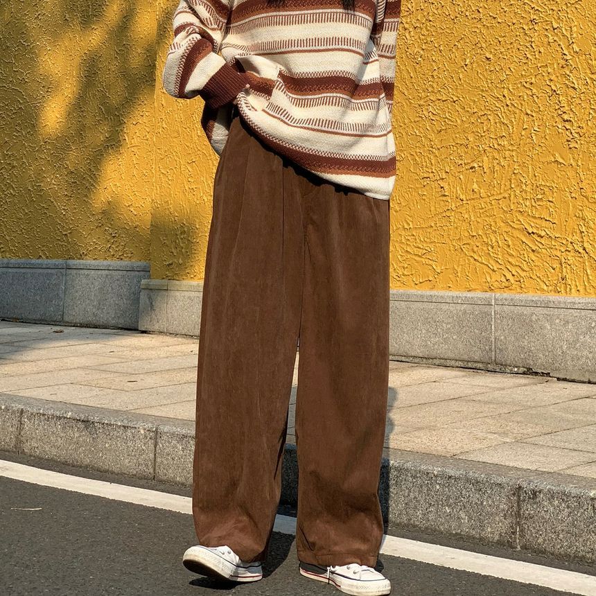Giuliana - Corduroy broek met wijde pijpen