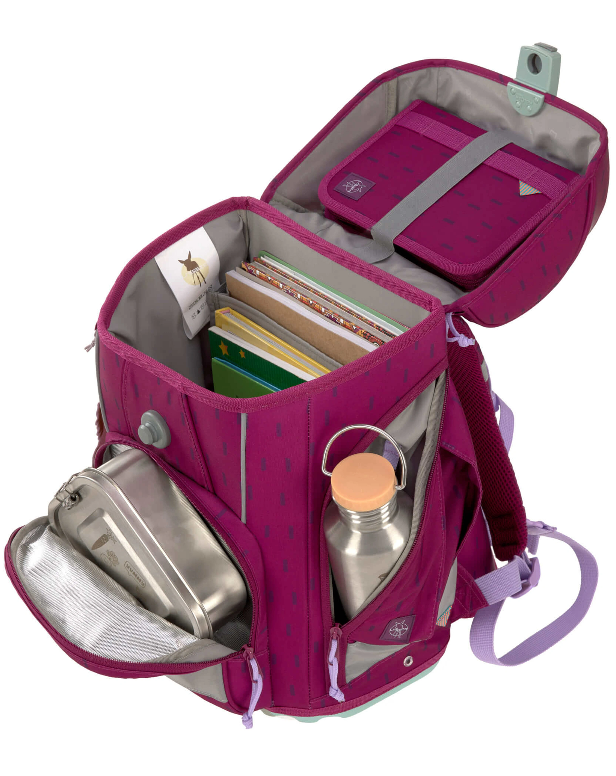 Schulranzen-Set BOXY UNIQUE (30x25x42) 7-teilig in speckles berry