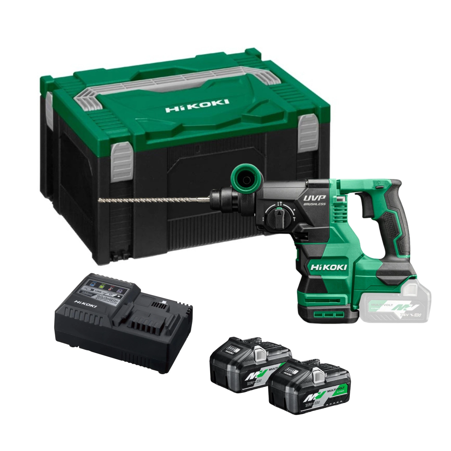 HiKOKI DH3628DA WRZ Accu boor-breekhamer - SDS PLUS - 36V - BL - 3-2J - 2x MV-A (36V 2-5Ah/18V 5-0Ah) - in HSC III