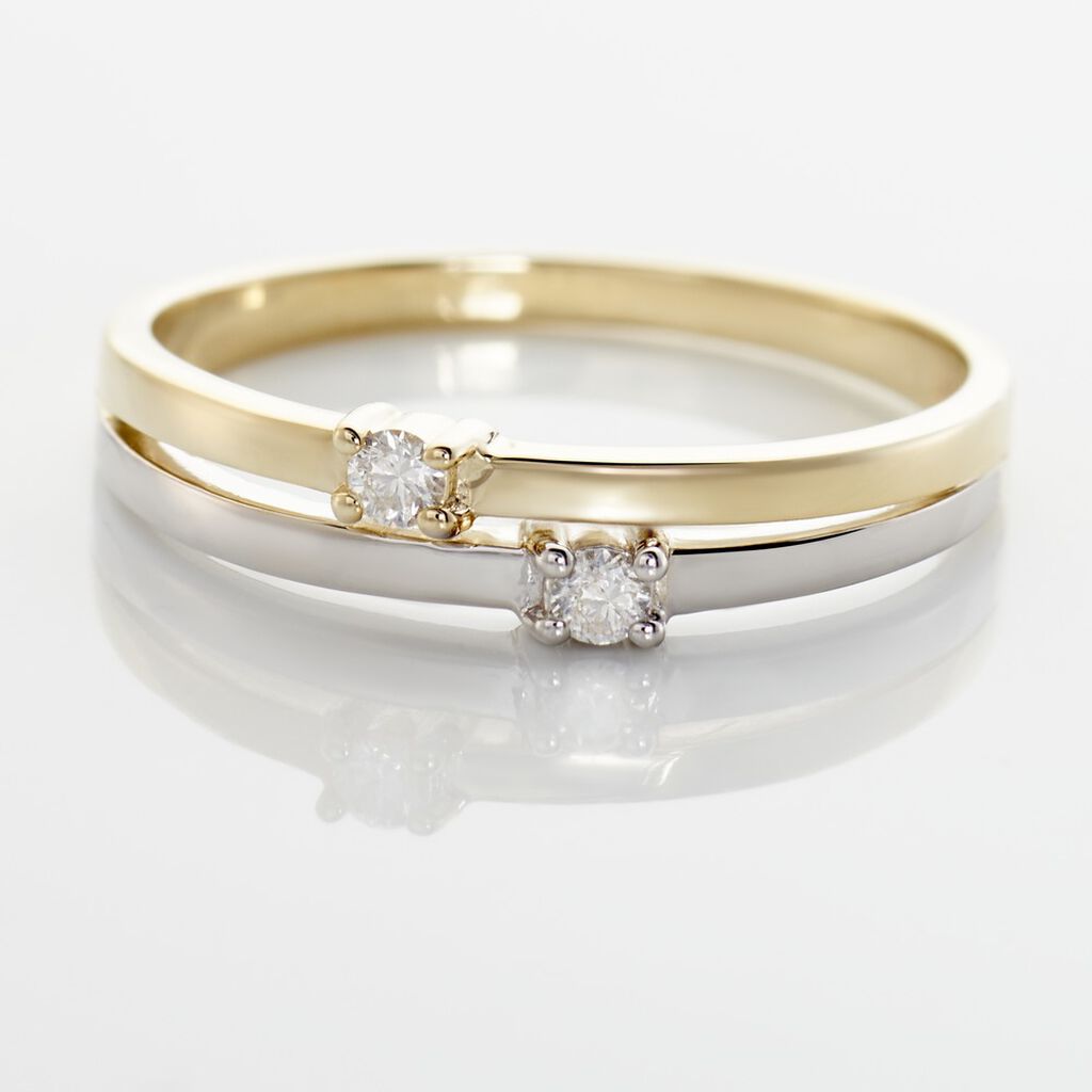Bague Superposition Or Bicolore Diamant