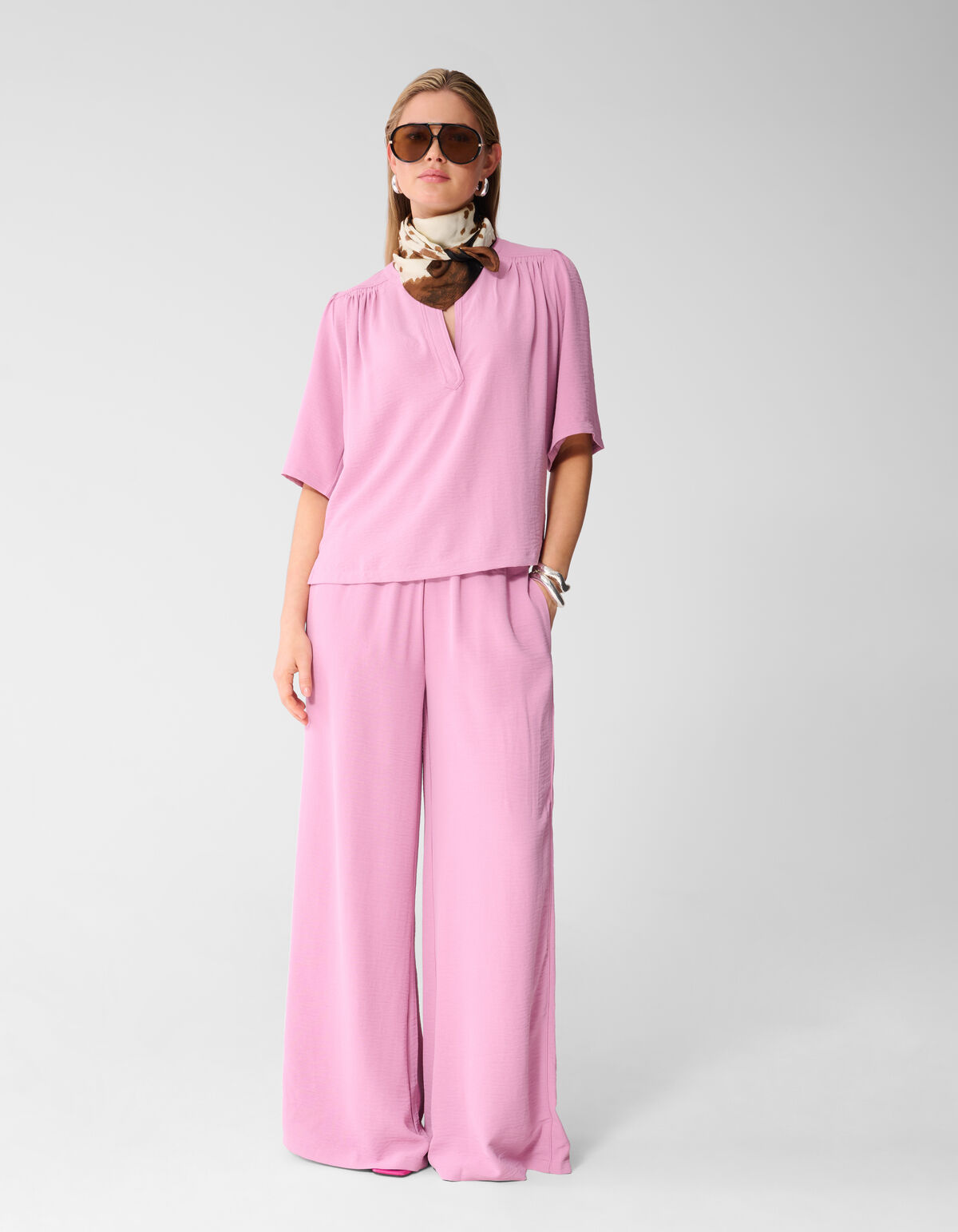 Twist Wide Leg Fit Broek Roze