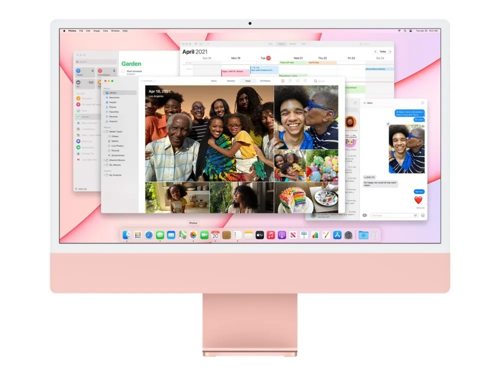 Apple iMac with 4.5K Retina display - Alt-i-én M1 op til - RAM 8 GB - SSD 256 GB - M1 7-core GPU - IEEE 802.11ax (Wi-Fi 6) - macOS Monterey 12.0 - skærm: LED 24