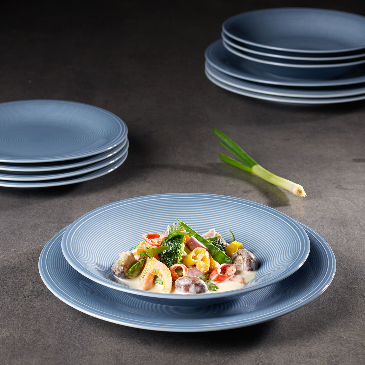 Color Loop Soup bowl Blue, 9.1'', Premium Porcelain