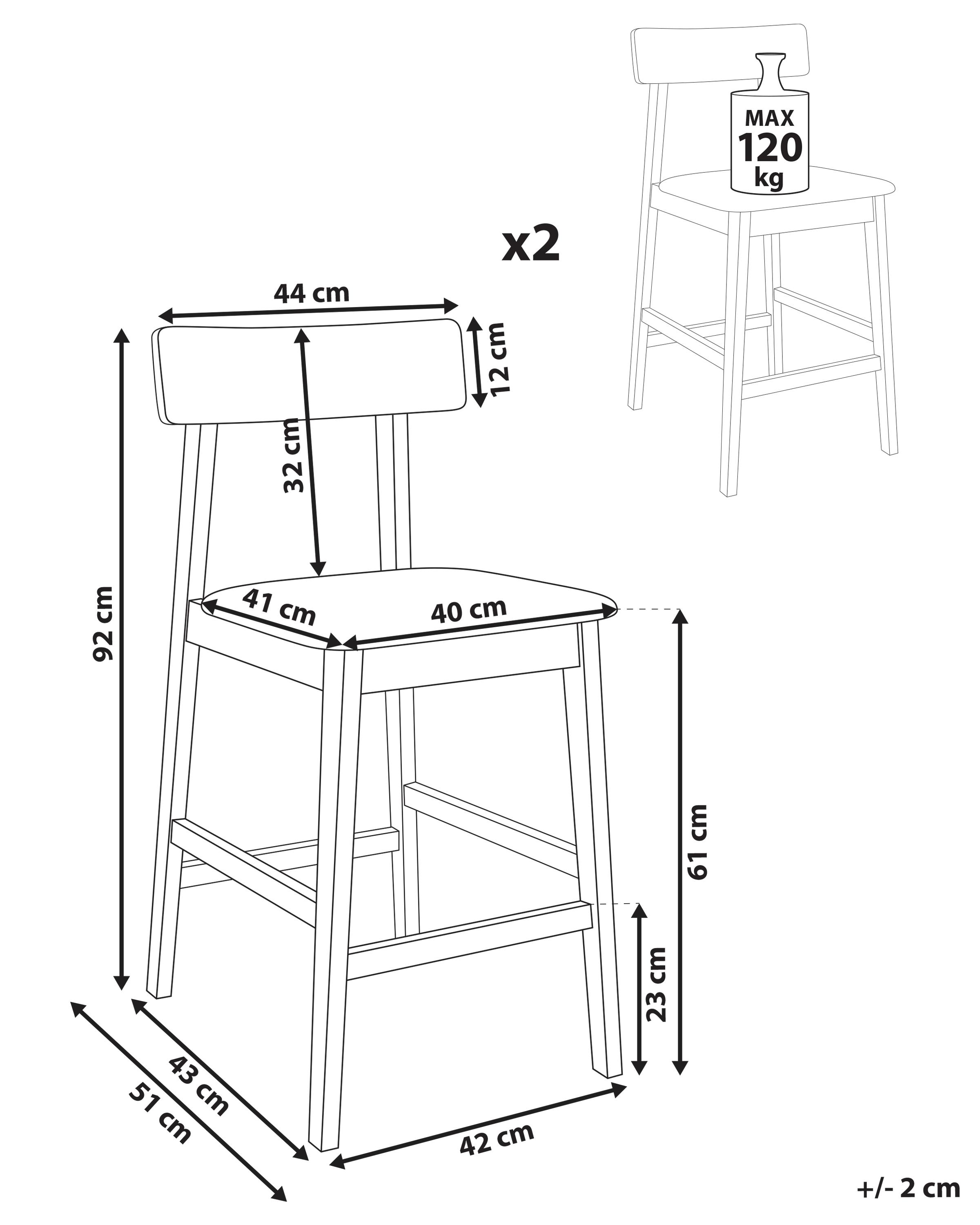 Set van 2 barstoelen ISANTI Hout Zwart/grijs