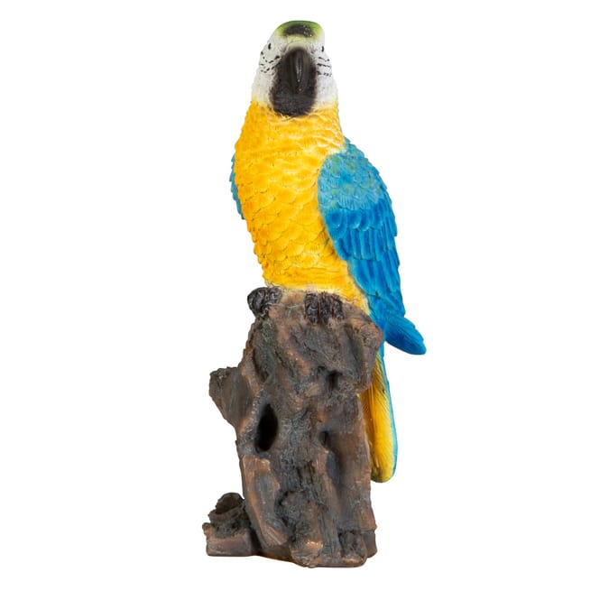 Papagei auf Stamm - aus Polyresin - ca. 8 x 8 x 19 cm