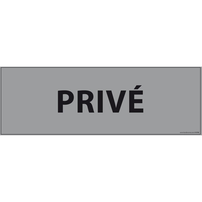 Plaque de porte PRIVE - 210 x 75 mm - PVC