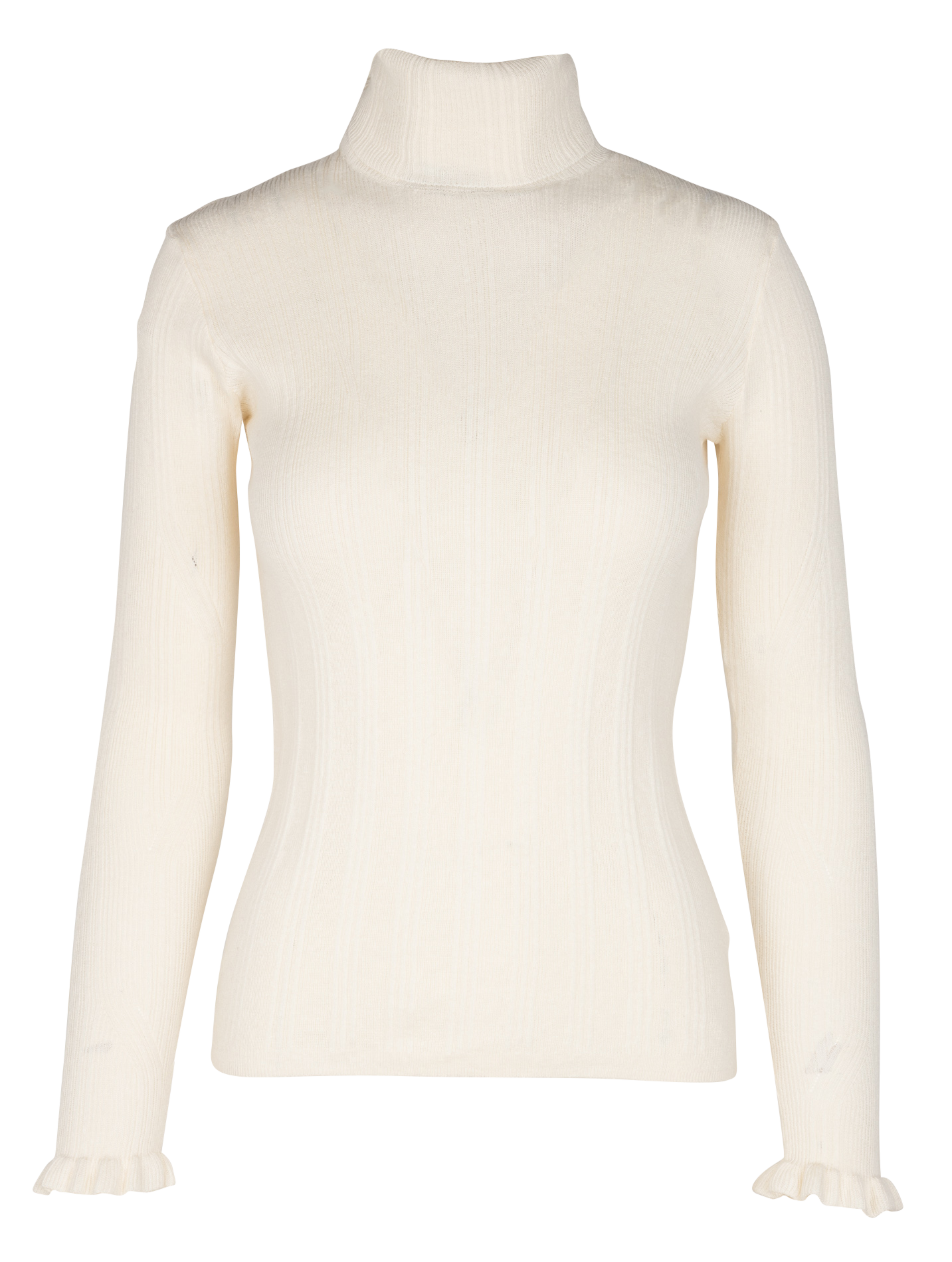 NORTE - Pull col roulé ajusté en coton mélangé | Beige