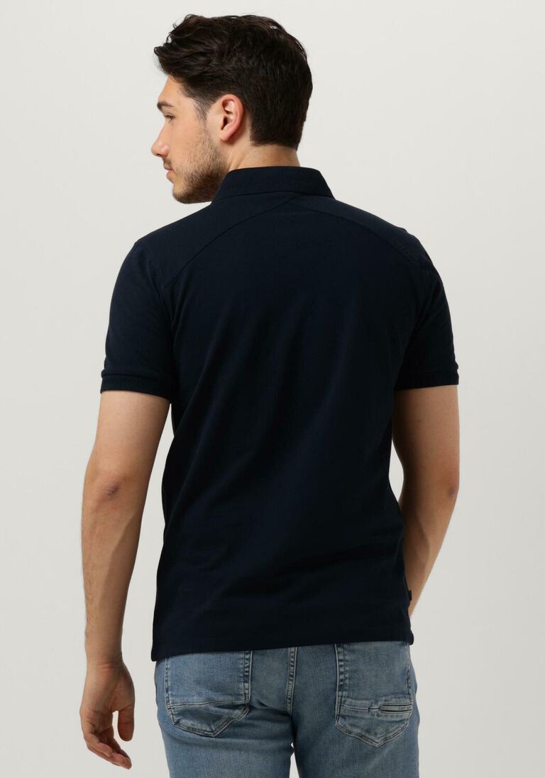 CAST IRON donkerblauwe cast iron polo short sleeve polo organic cotton pique essential