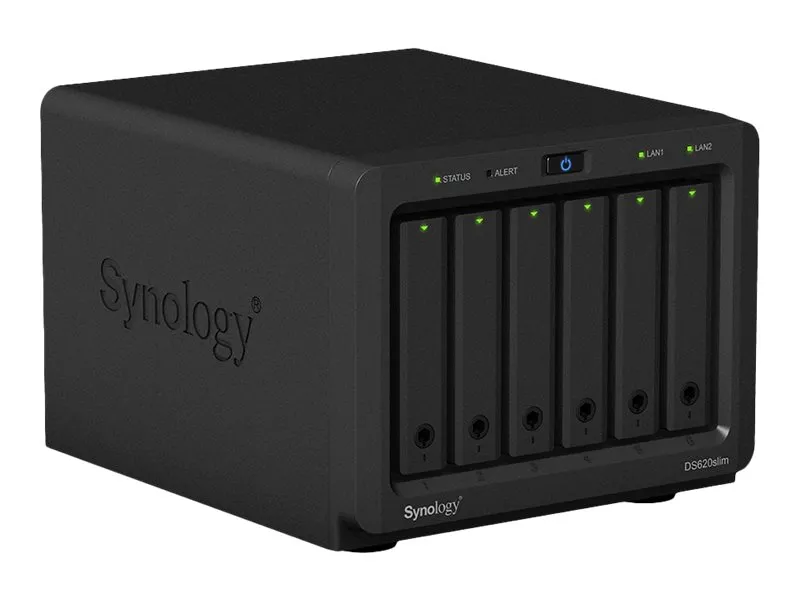 Synology Disk Station DS620slim - NAS-server - 6 bays - SATA 6Gb/s - RAID 0, 1, 5, 6, 10, JBOD - RAM 2 GB - Gigabit Ethernet - iSCSI support