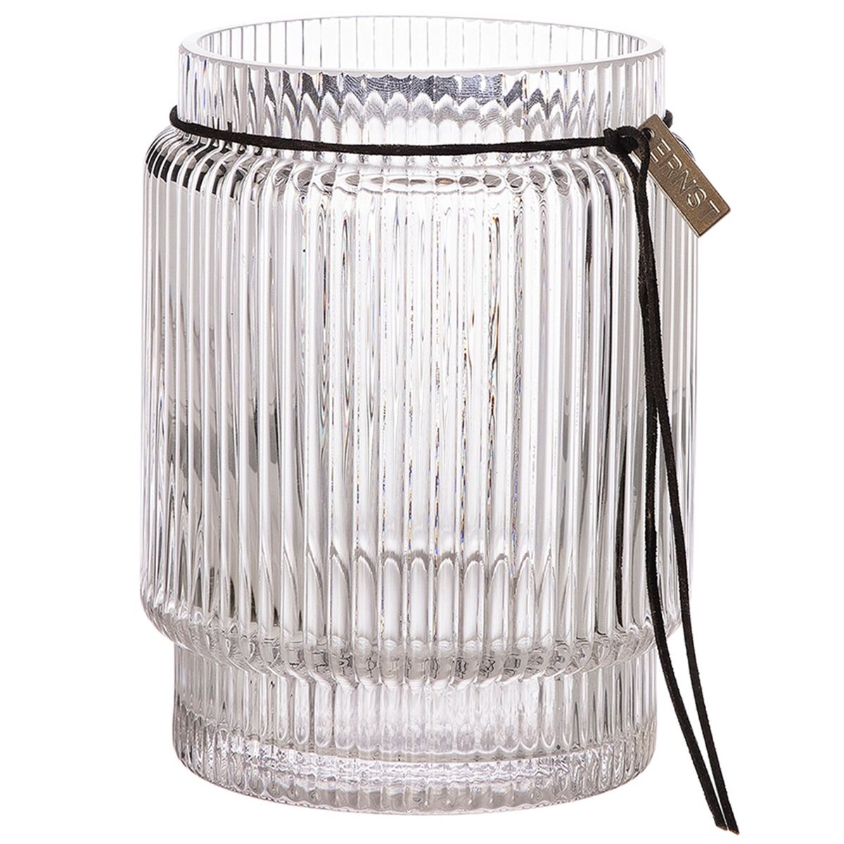 Glassvase med stripete struktur, 10,8 cm