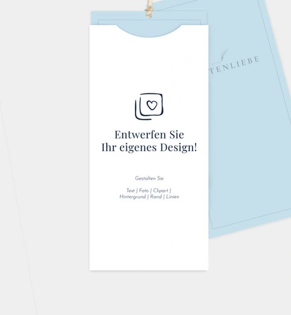 Grußkarte Blanko Design, Einsteckkarte hoch  (103 x 213mm)
