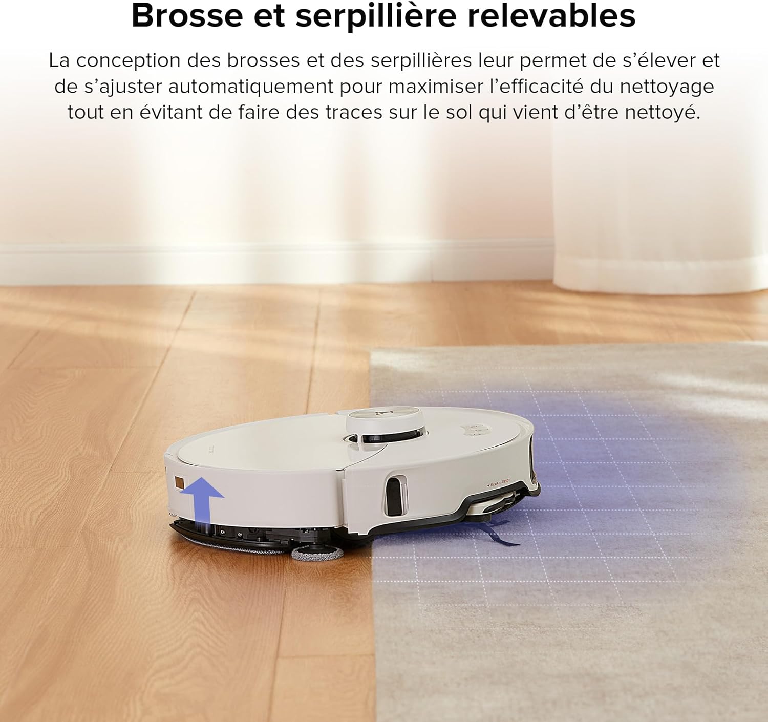roborock S8 MaxV Ultra Aspirateur Robot avec 8-en-1 Station, Robot Aspirateur Laveur avec Brosse Latérale & DuoRoller Aspiration 10000 Pa, Auto-Nettoyage du Serpillière et de la Planche à Linge à 60℃