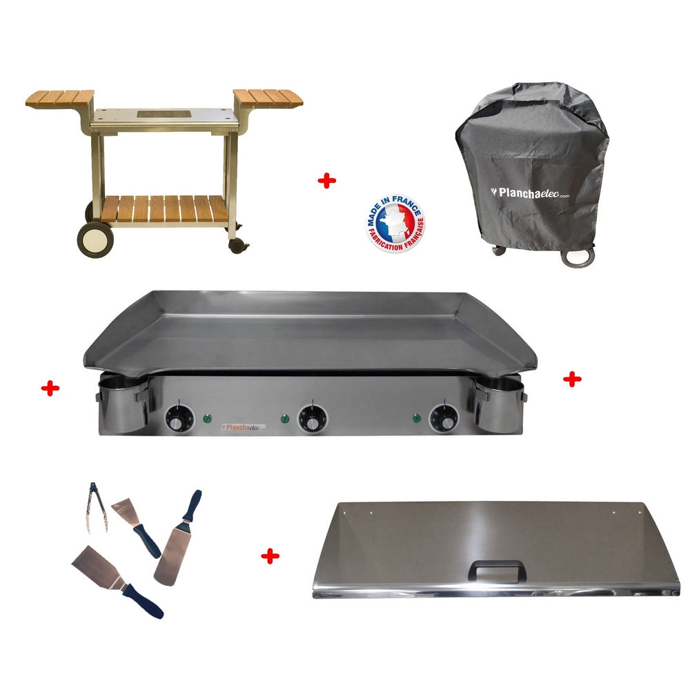 Pack plancha électrique PlanchaElec Lux 830 Inox - Chariot Elysée 830