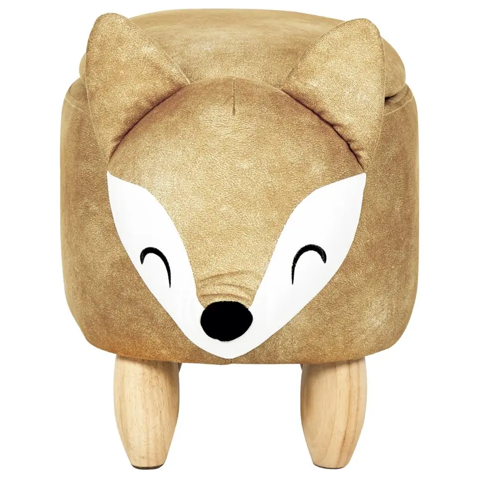 FOX - Poef - Oranje - 32 cm - Fluweel