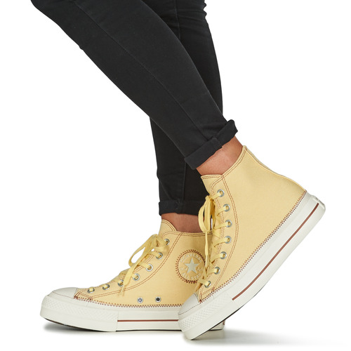 Converse - CHUCK TAYLOR ALL STAR LIFT PLATFORM CONTRAST STITCHING - Beige