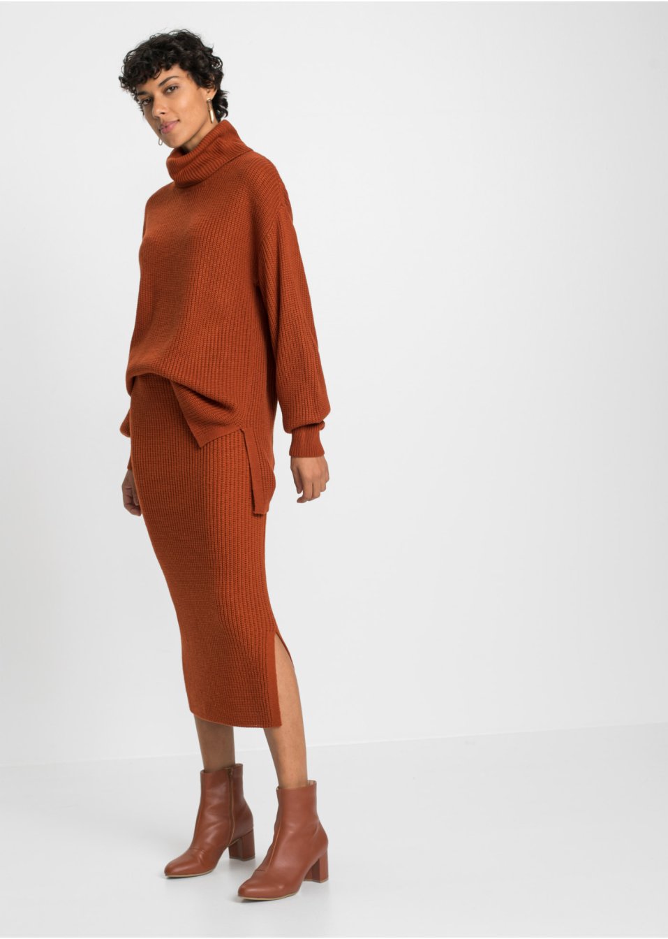 Jupe midi en maille