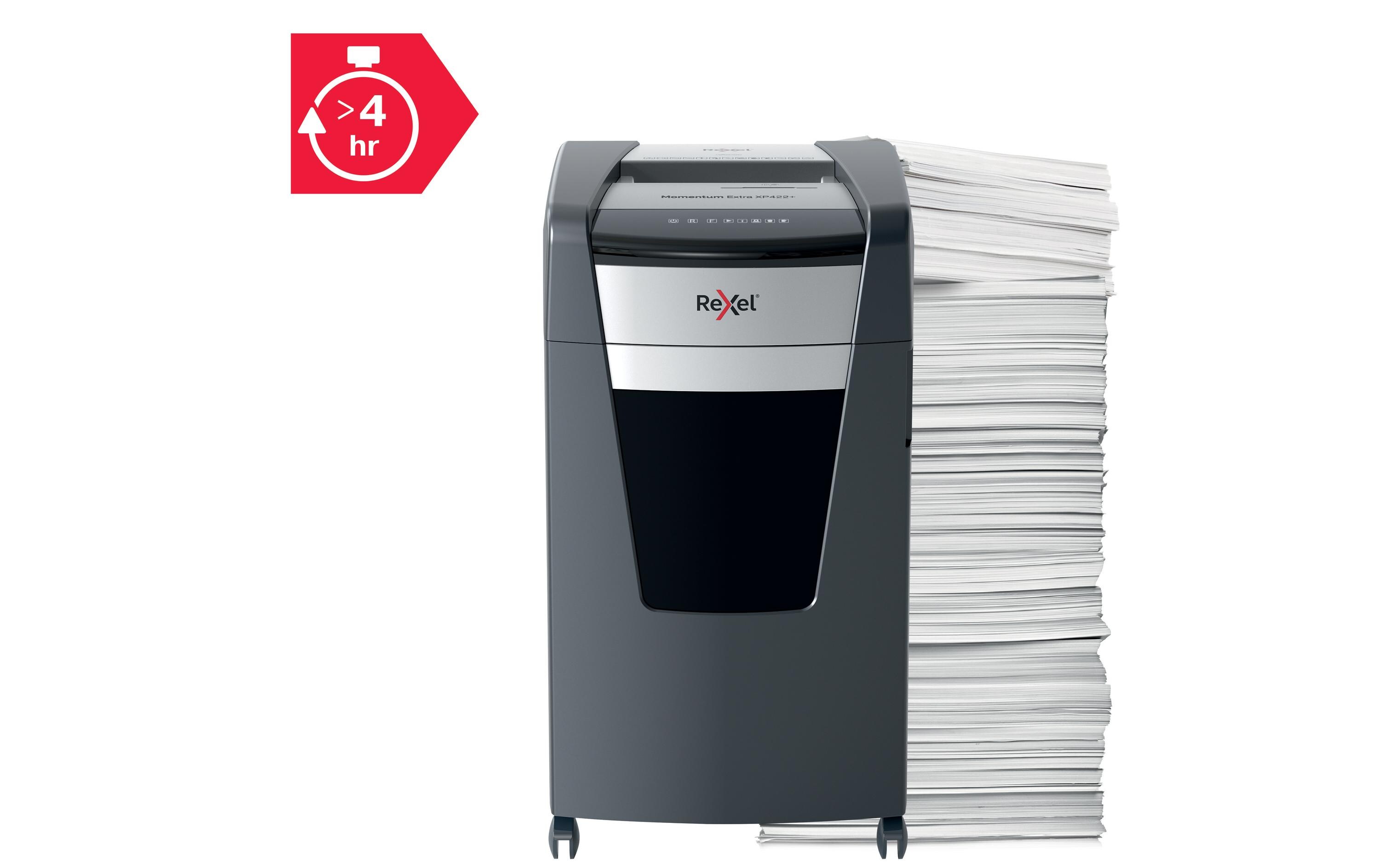 Aktenvernichter Momentum Extra XP422+ P-4, 22 Seiten<br>Manueller Aktenvernichter für die sichere und schnelle Vernichtung vertraulicher Unterlagen