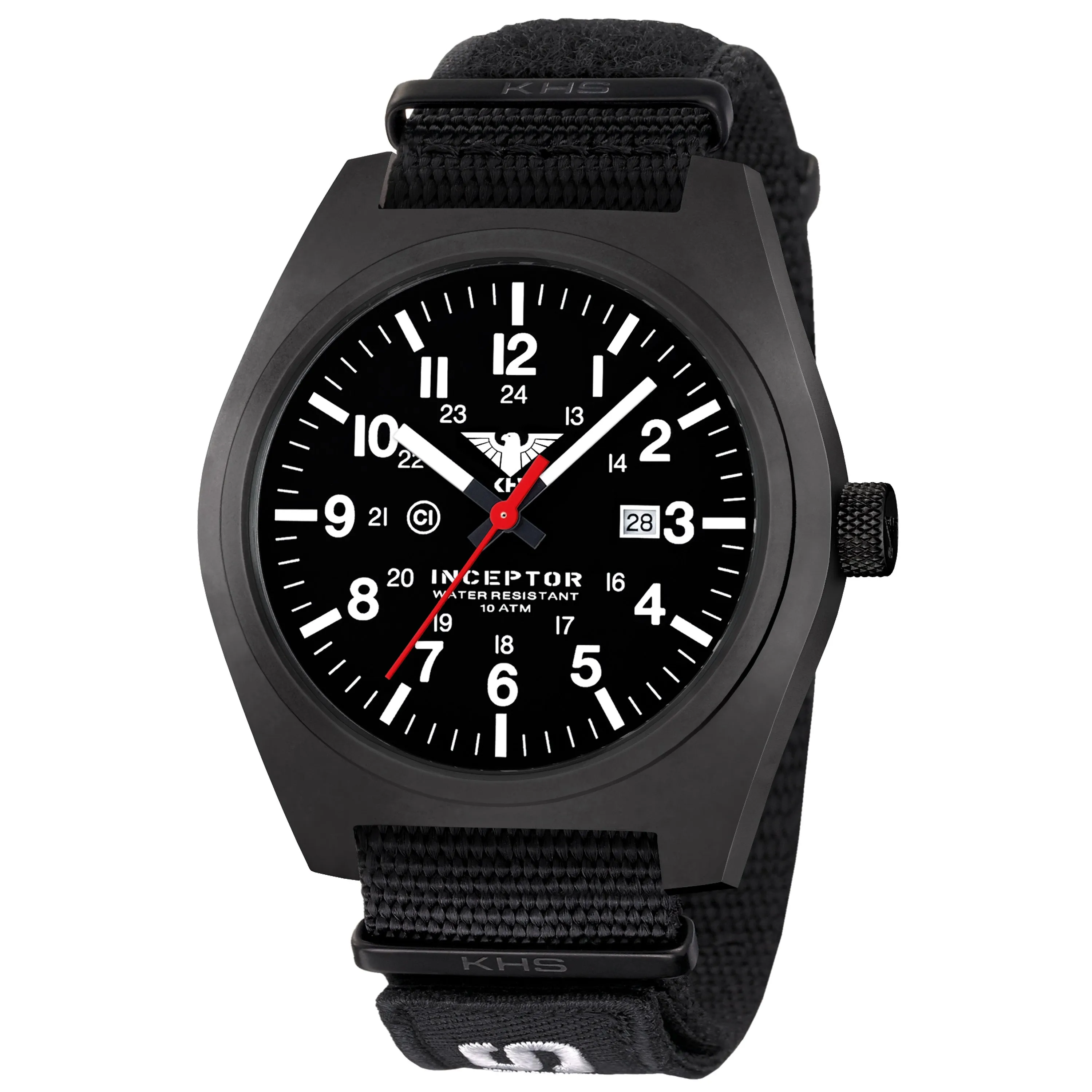 KHS -  Armbanduhr Inceptor Black Steel XTAC Natoband