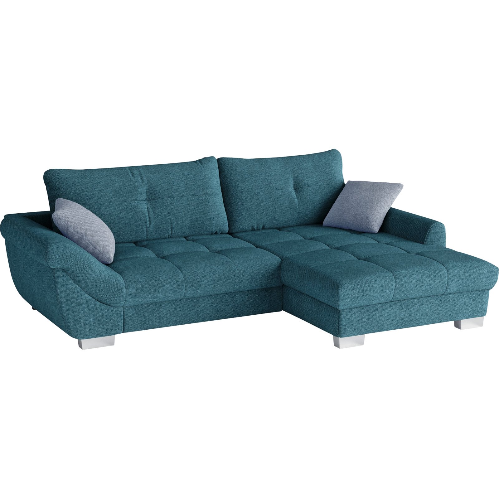 Ecksofa Carmen Stoff petrol, Recamière rechts