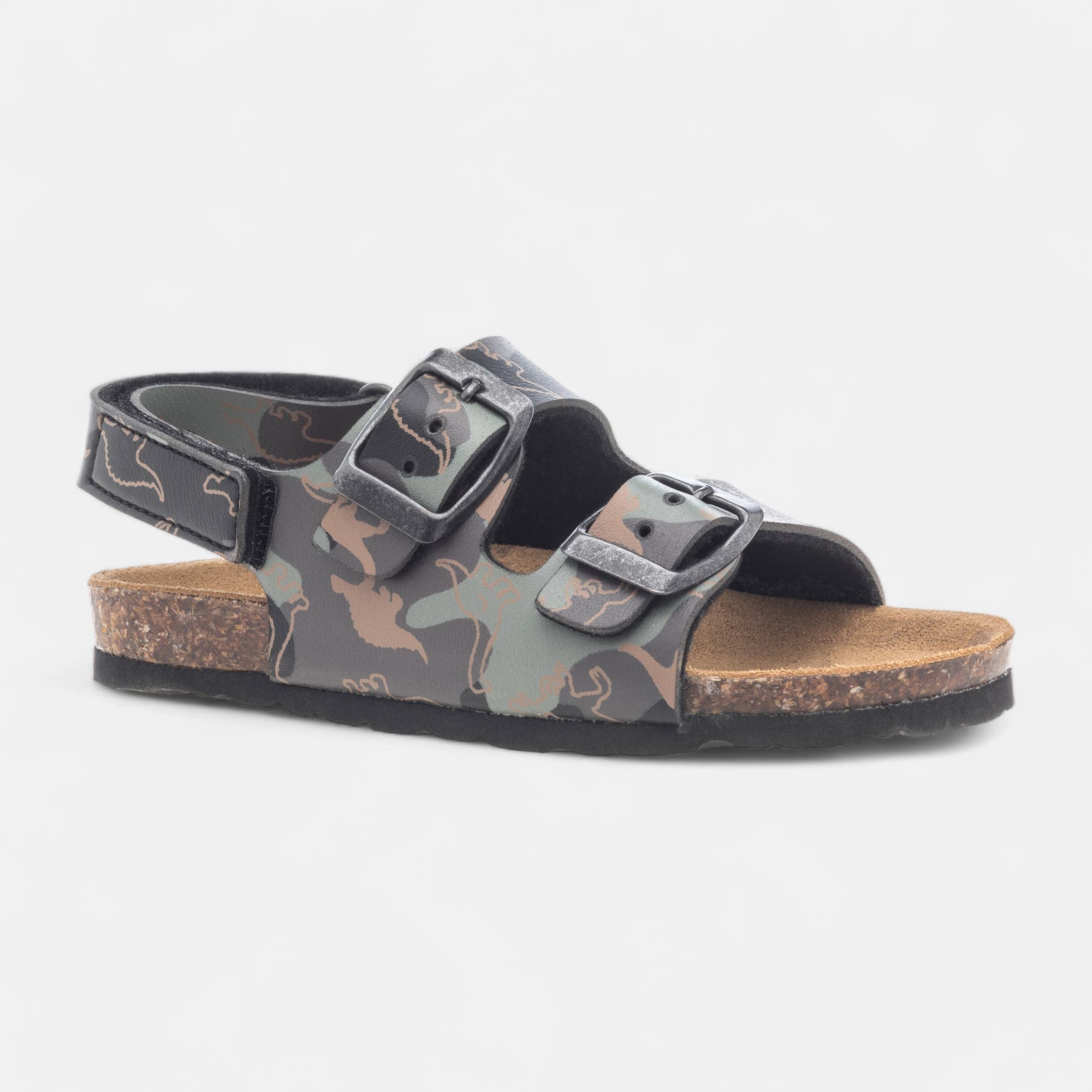 Mules semelle liège Garçon kaki