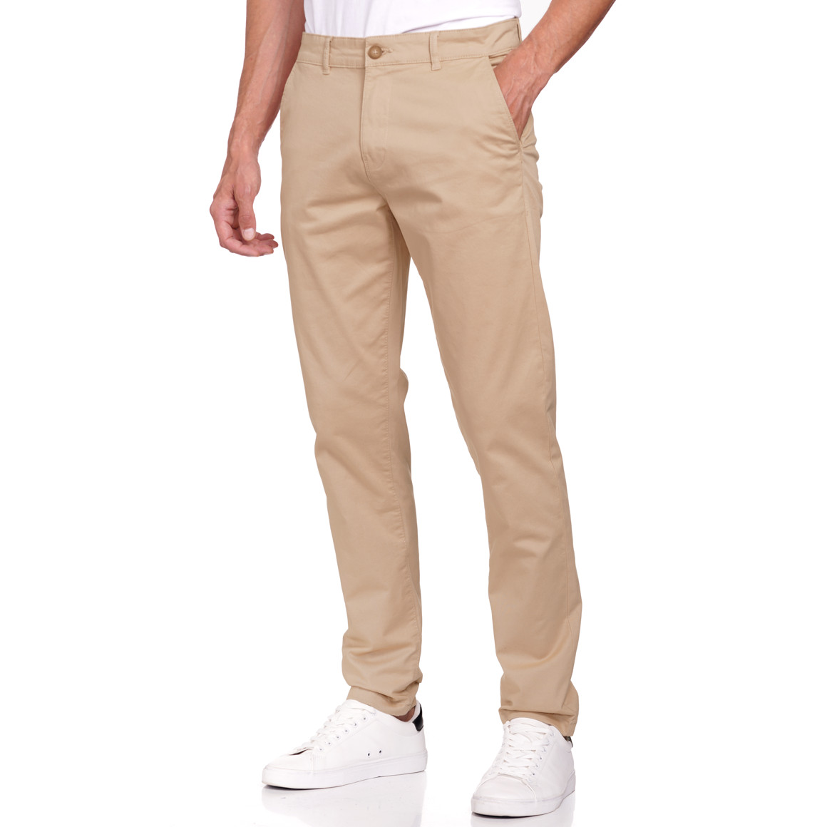 VanVaan Herren Chinohose in Unifarben beige