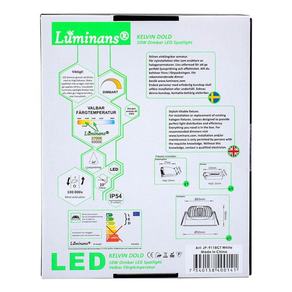 DOWNLIGHT LUMINANS KELVIN DOLD 1X10W
