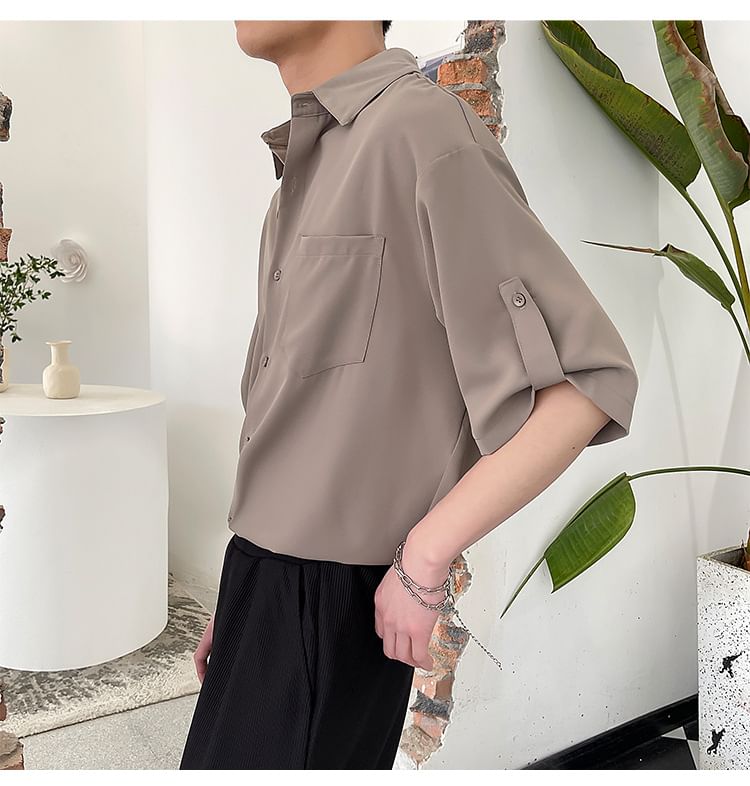 GRAYCIOUS - Overhemd met korte mouwen en zakdetail