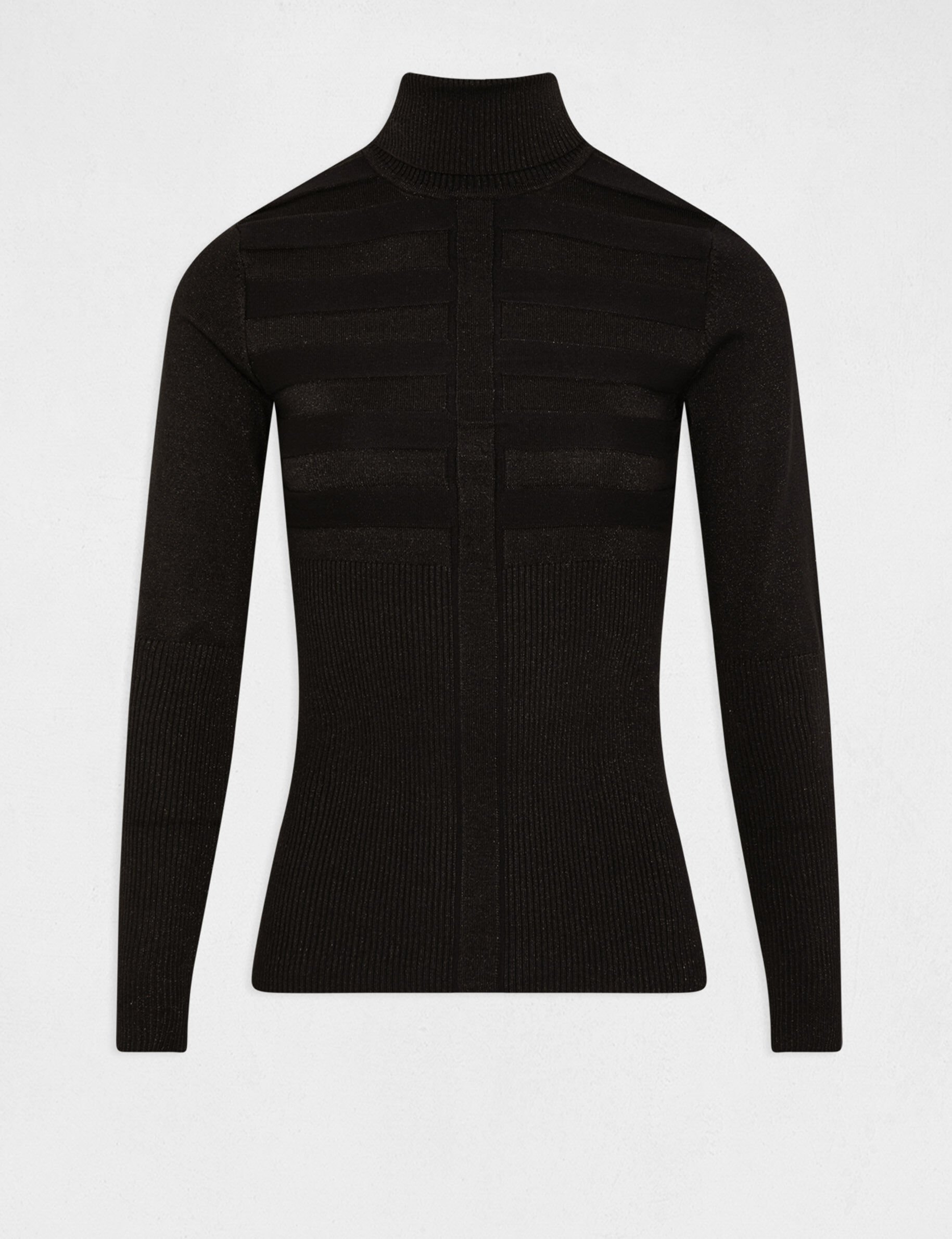 Pull manches longues à col roulé noir femme - noir