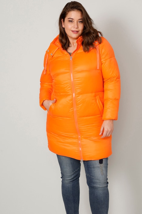Steppjacke, Straight Fit, abnehmbare Kapuze, 2-Wege-Zipper