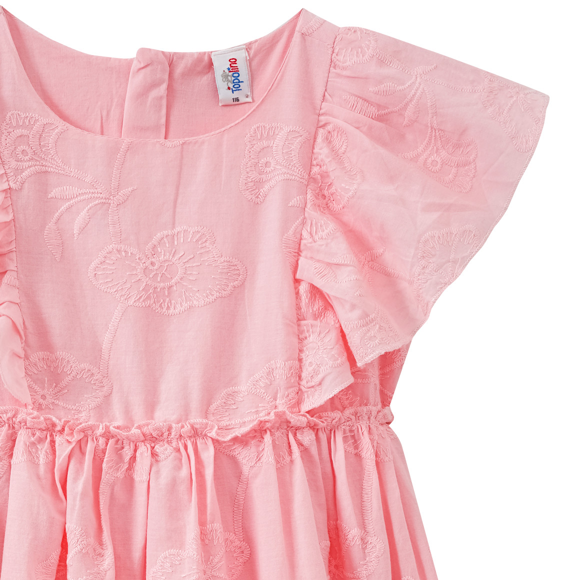 Festliches Mädchen Kleid mit Stickerei rosa