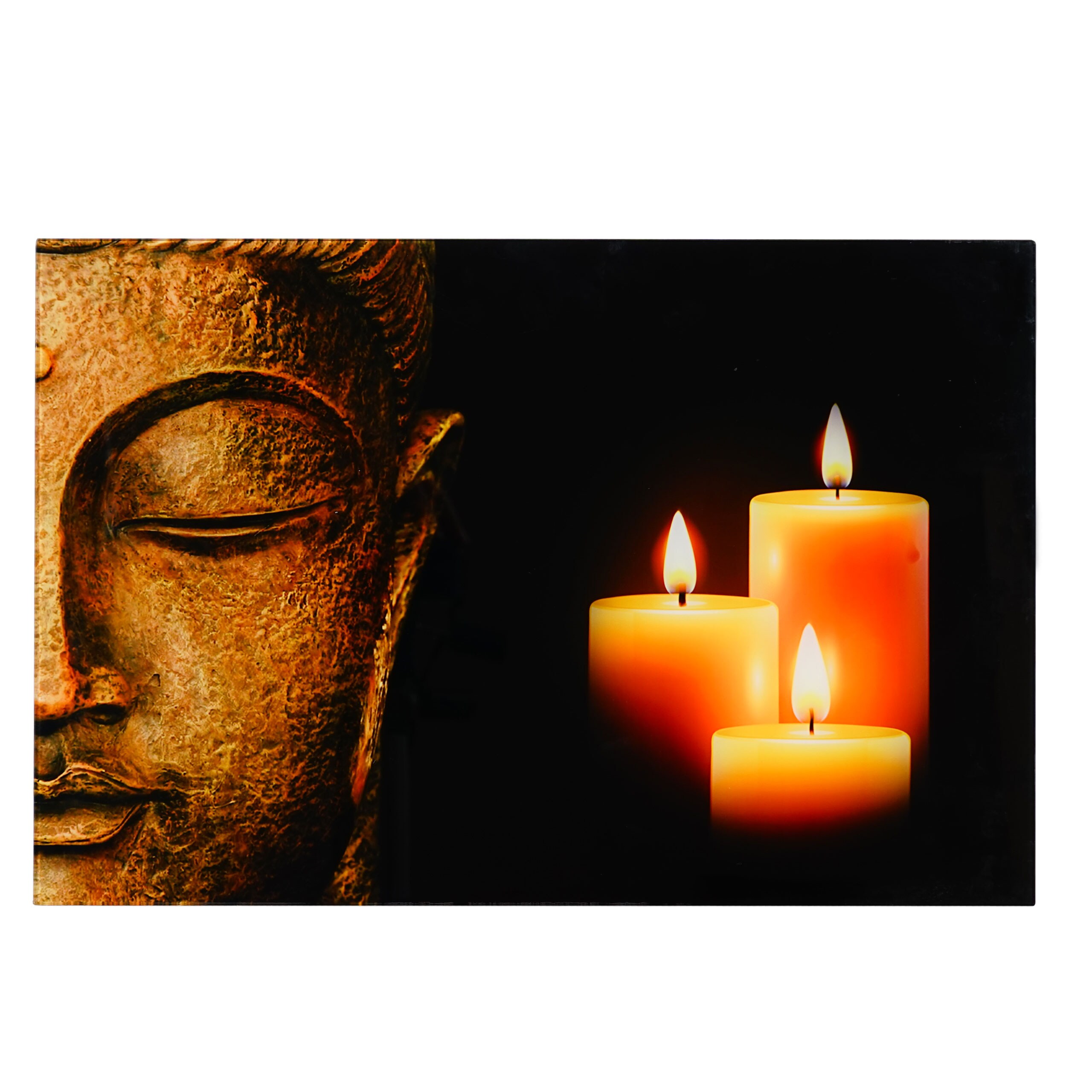 Glasbild T117, Wandbild Poster Motiv, 40x60cm ~ Buddha