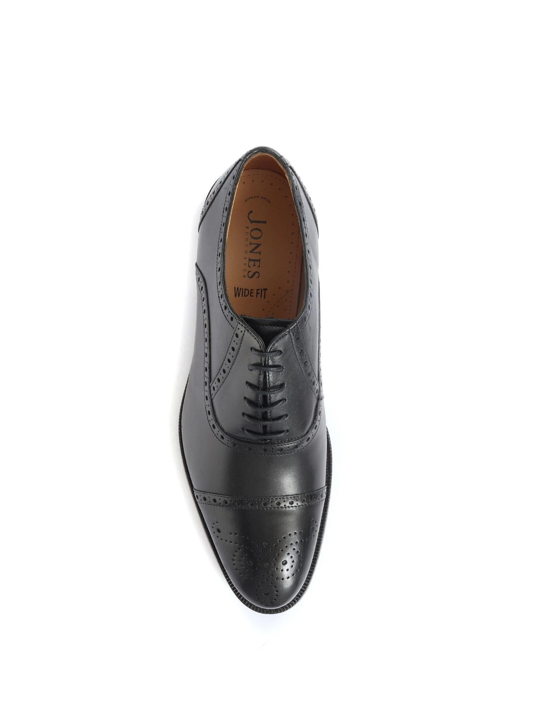 Zwart - Gents Leather Lace Wide Fit Smart Shoes