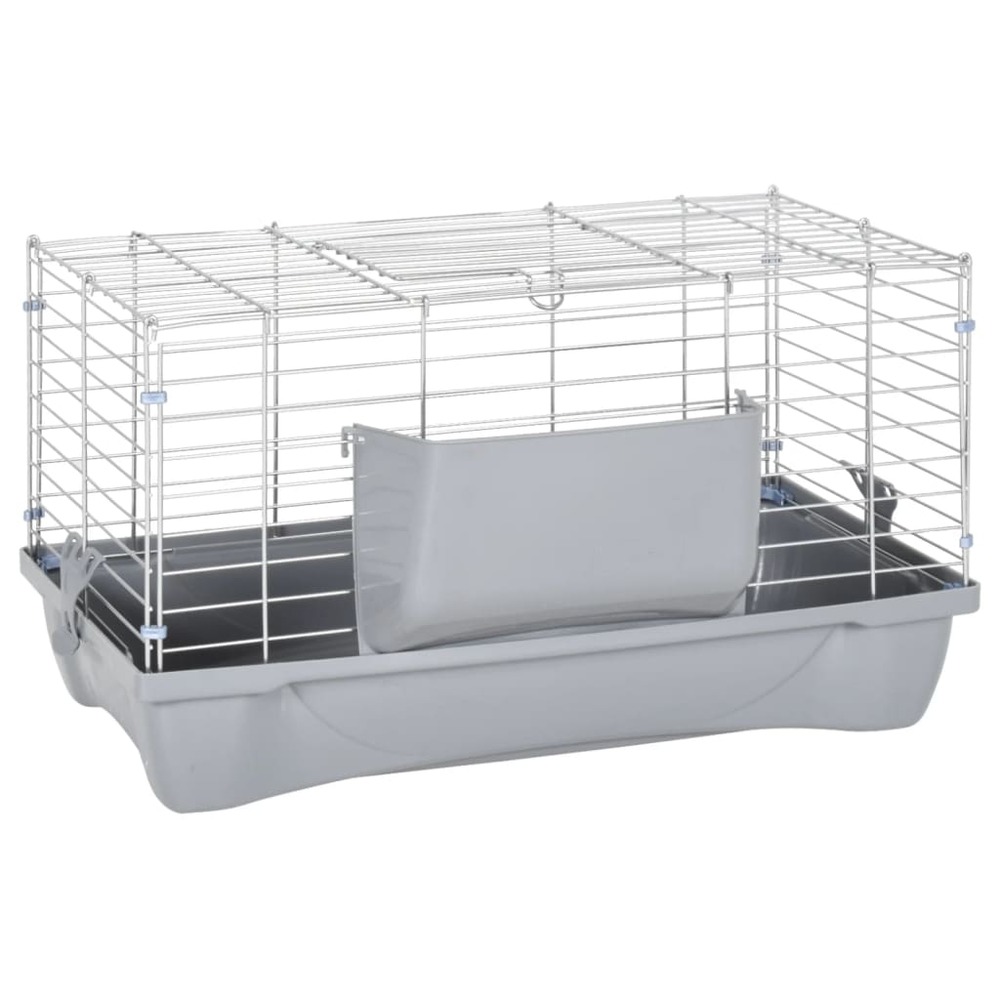 Cage pour petits animaux gris 58x32x31 cm pp et métal