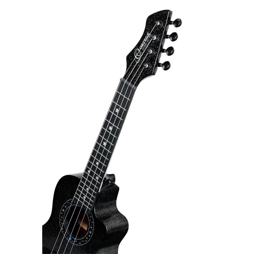 Ortega RUHZ-CE-STAR Horizon Series Concert Ukulele Black Sparkle E/A concert ukelele met gigbag