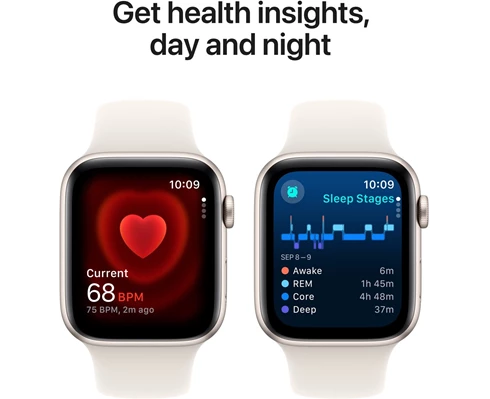 Apple Watch SE GPS   Cellular 40mm Starlight Aluminium Case with Starlight Sport Band - S/M