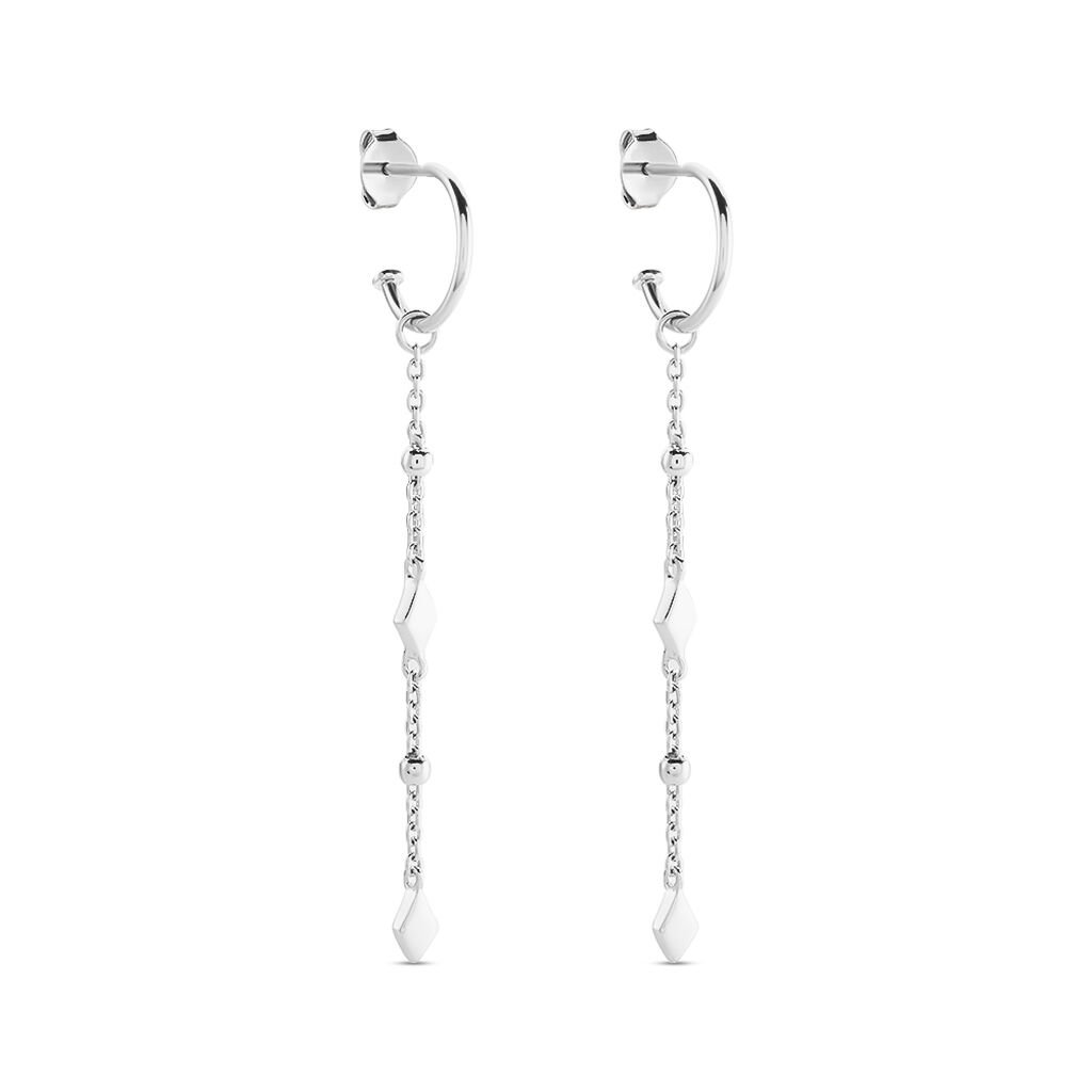 Créoles Fancy Argent Blanc