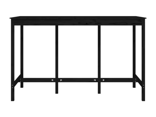 Table de bar Noir 180x80x110 cm Bois massif de pin
