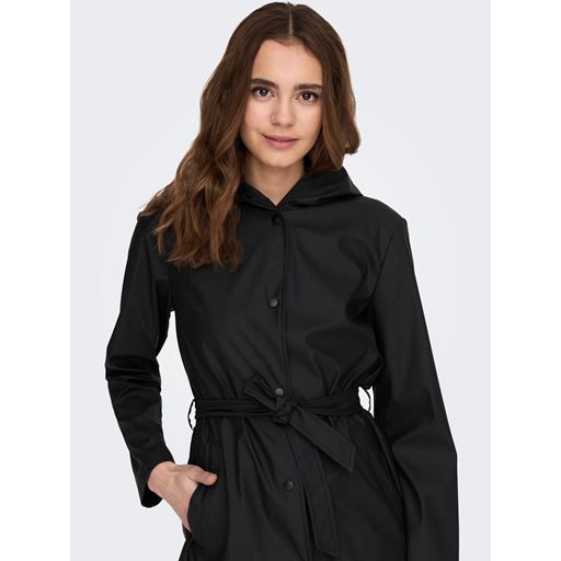 JDY Shelby Belt Regnjakke, Black, M