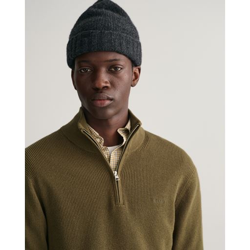 GANT Ribstrikket 1/2-zip Sweater, Dark Cactus, 3XL