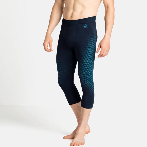 Collant thermique ODLO BL BOTTOM 3/4 PERFORMANCE WARM ECO DARK SAPPHIRE - STUNNING BLUE