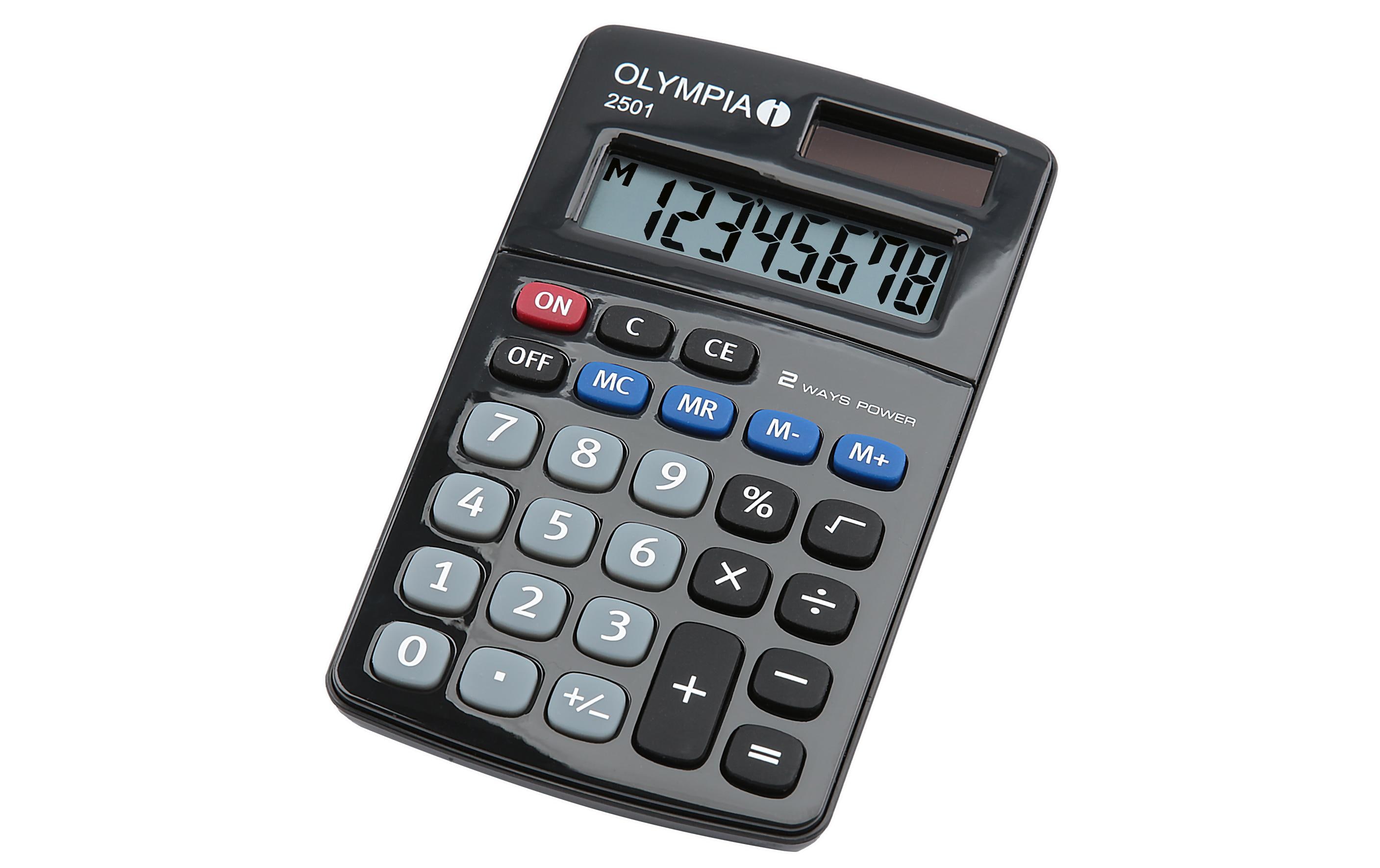 Taschenrechner 2501Tischrechner mit Solar- und Batteriebetrieb