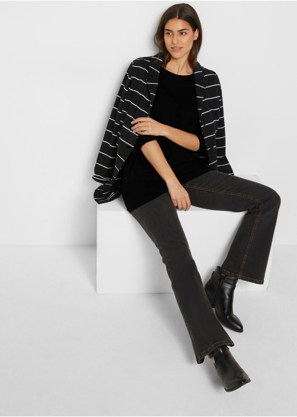 T-shirt long coton, manches longues
