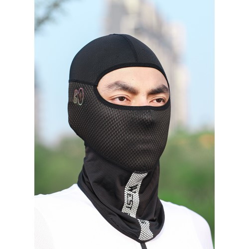 Atmungsaktive Mesh Ski Sturmhaube Motorrad Halstuch Kälte   UV Gesichts Schutzmaske - Schwarz