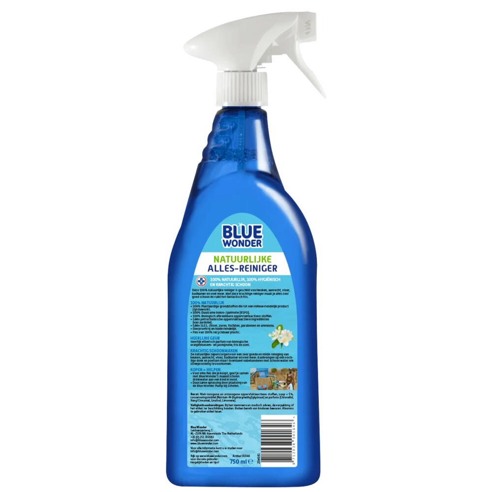 Blue Wonder 100% Natuurlijke Allesreiniger Spray Oranjebloesem750 ml