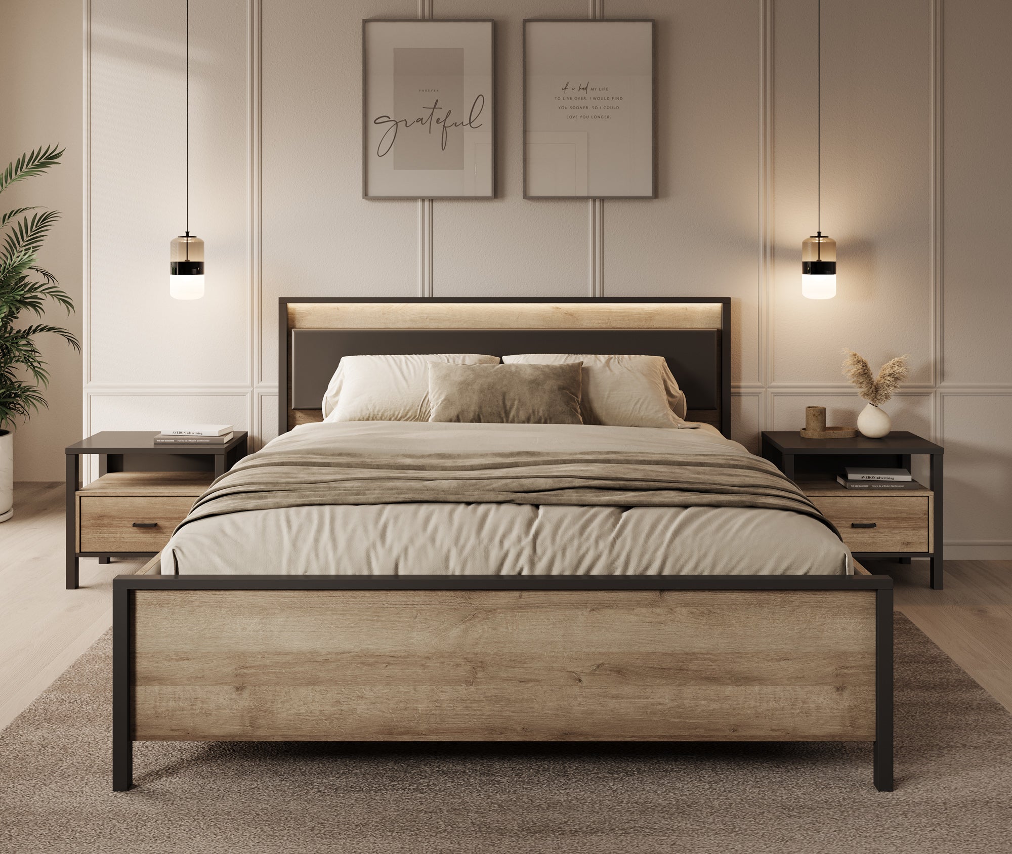 Honduras - Tweepersoonsbed - Eiken - 160x200 cm
