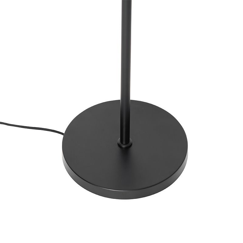 Vloerlamp zwart met goud met smoke glas 2-lichts - Zuzanna