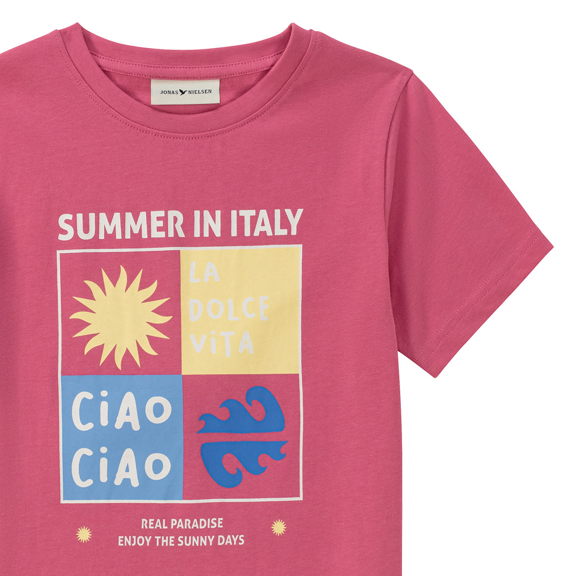 Jonas Nielsen Jungen T-Shirt mit großem Print pink